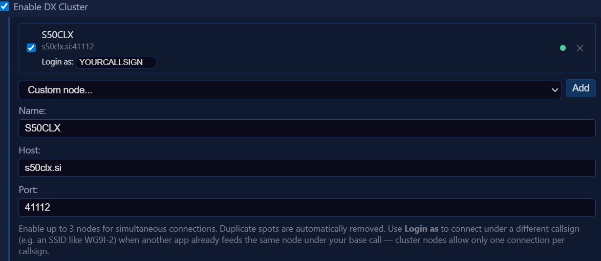 S50CLX Telnet Settings